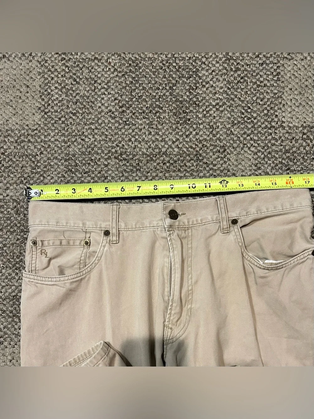 Polo Ralph Lauren 650 Straight Leg Khaki Pants Mens 34x34 Tan Cotton Chinos